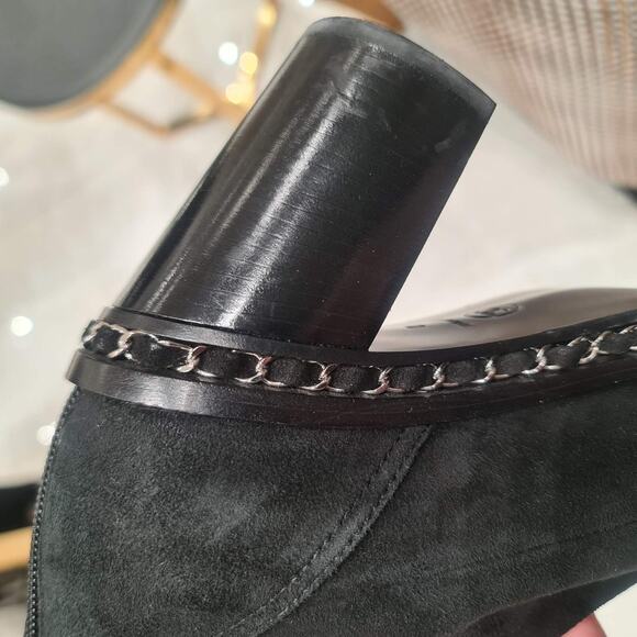 Chanel 2010 Interlocking CC Logo Black Suede Sock Boots Sz.40 - Picture 8 of 11